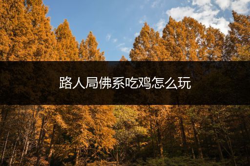 路人局佛系吃鸡怎么玩