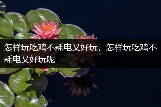 怎样玩吃鸡不耗电又好玩，怎样玩吃鸡不耗电又好玩呢