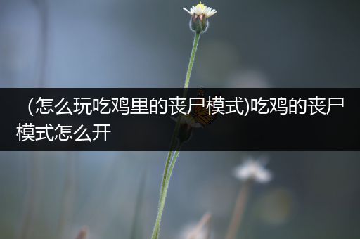 （怎么玩吃鸡里的丧尸模式)吃鸡的丧尸模式怎么开