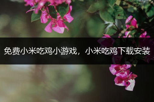 免费小米吃鸡小游戏，小米吃鸡下载安装