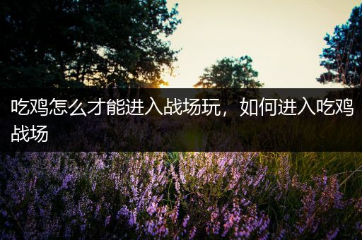 吃鸡怎么才能进入战场玩，如何进入吃鸡战场