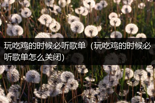 玩吃鸡的时候必听歌单（玩吃鸡的时候必听歌单怎么关闭）