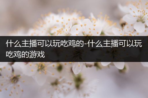什么主播可以玩吃鸡的-什么主播可以玩吃鸡的游戏