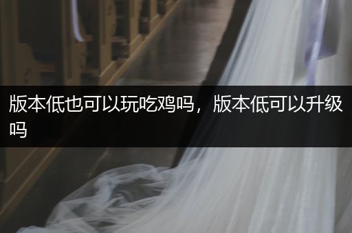 版本低也可以玩吃鸡吗，版本低可以升级吗