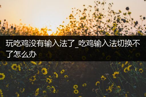 玩吃鸡没有输入法了_吃鸡输入法切换不了怎么办
