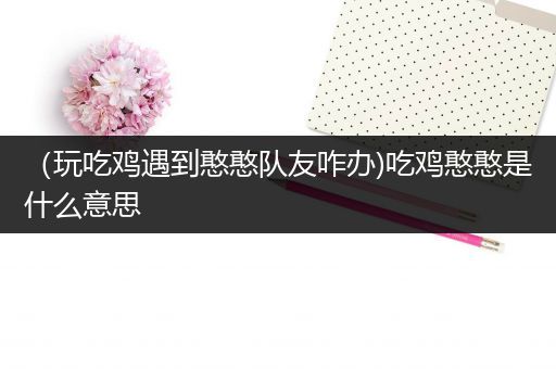 （玩吃鸡遇到憨憨队友咋办)吃鸡憨憨是什么意思