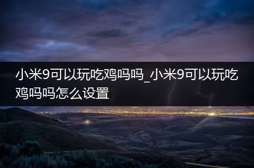 小米9可以玩吃鸡吗吗_小米9可以玩吃鸡吗吗怎么设置
