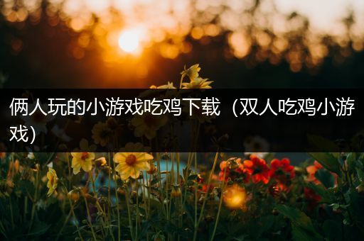 俩人玩的小游戏吃鸡下载（双人吃鸡小游戏）