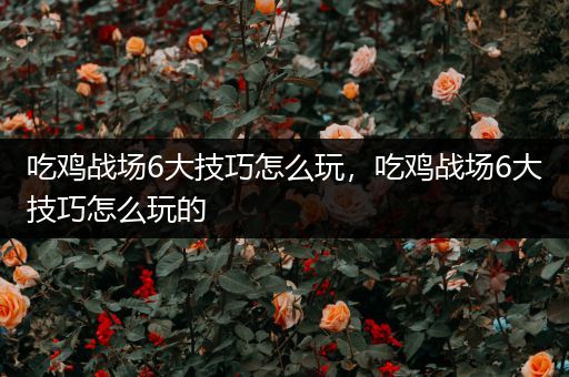 吃鸡战场6大技巧怎么玩，吃鸡战场6大技巧怎么玩的