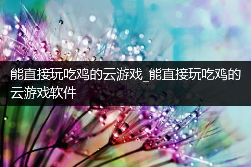 能直接玩吃鸡的云游戏_能直接玩吃鸡的云游戏软件
