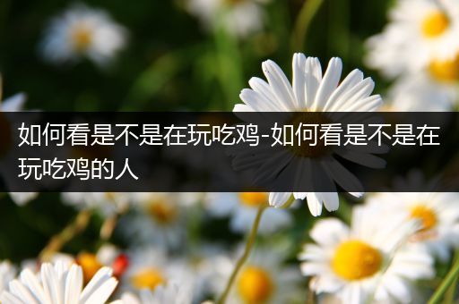 如何看是不是在玩吃鸡-如何看是不是在玩吃鸡的人