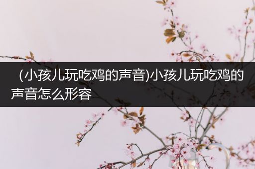 （小孩儿玩吃鸡的声音)小孩儿玩吃鸡的声音怎么形容
