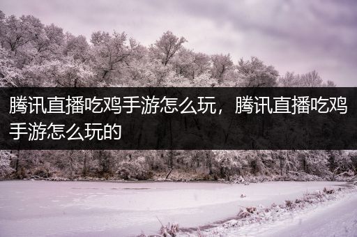 腾讯直播吃鸡手游怎么玩，腾讯直播吃鸡手游怎么玩的