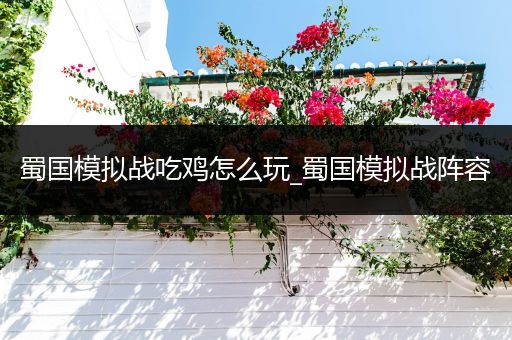 蜀国模拟战吃鸡怎么玩_蜀国模拟战阵容