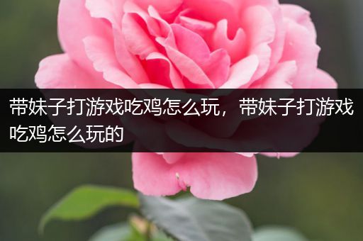 带妹子打游戏吃鸡怎么玩，带妹子打游戏吃鸡怎么玩的