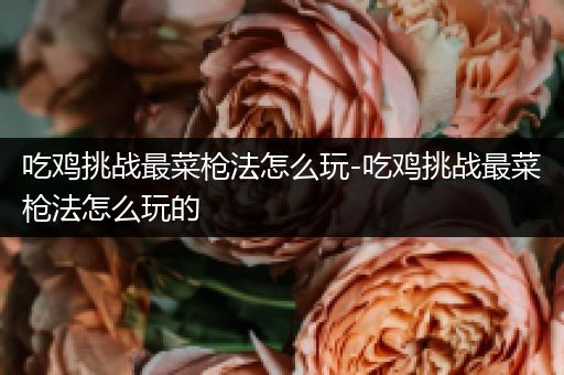 吃鸡挑战最菜枪法怎么玩-吃鸡挑战最菜枪法怎么玩的