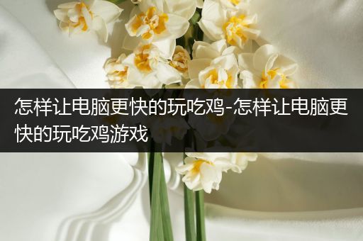怎样让电脑更快的玩吃鸡-怎样让电脑更快的玩吃鸡游戏