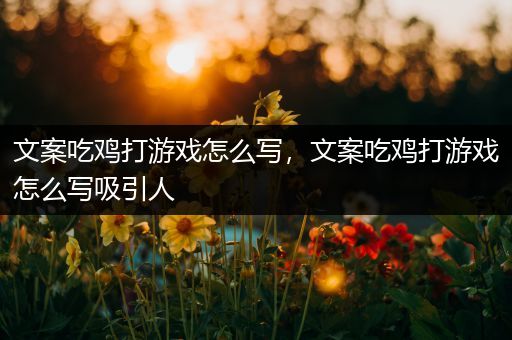 文案吃鸡打游戏怎么写，文案吃鸡打游戏怎么写吸引人