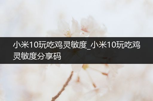 小米10玩吃鸡灵敏度_小米10玩吃鸡灵敏度分享码
