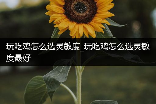 玩吃鸡怎么选灵敏度_玩吃鸡怎么选灵敏度最好