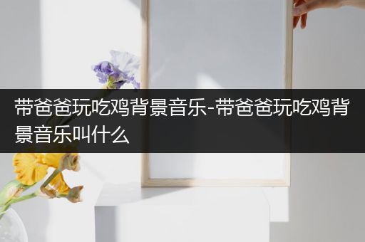带爸爸玩吃鸡背景音乐-带爸爸玩吃鸡背景音乐叫什么