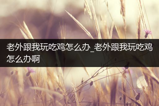 老外跟我玩吃鸡怎么办_老外跟我玩吃鸡怎么办啊