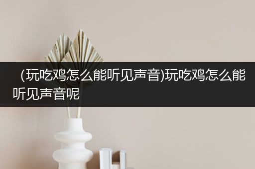 （玩吃鸡怎么能听见声音)玩吃鸡怎么能听见声音呢