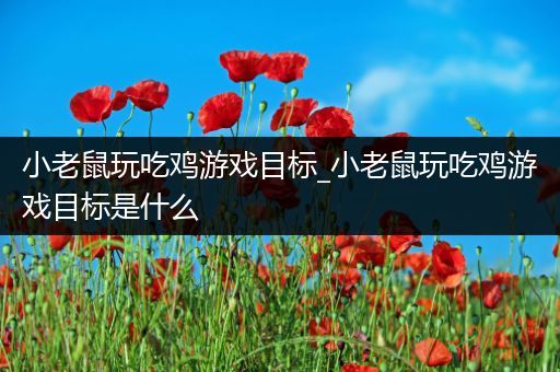 小老鼠玩吃鸡游戏目标_小老鼠玩吃鸡游戏目标是什么