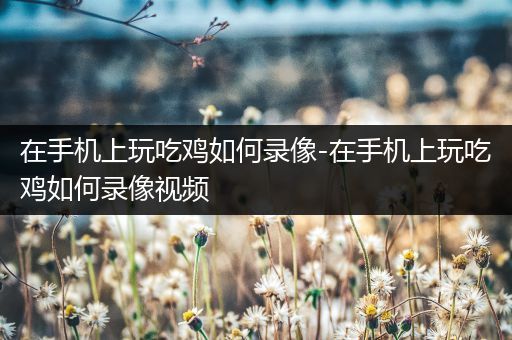 在手机上玩吃鸡如何录像-在手机上玩吃鸡如何录像视频