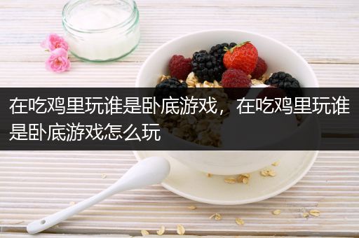 在吃鸡里玩谁是卧底游戏，在吃鸡里玩谁是卧底游戏怎么玩