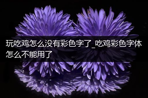 玩吃鸡怎么没有彩色字了_吃鸡彩色字体怎么不能用了