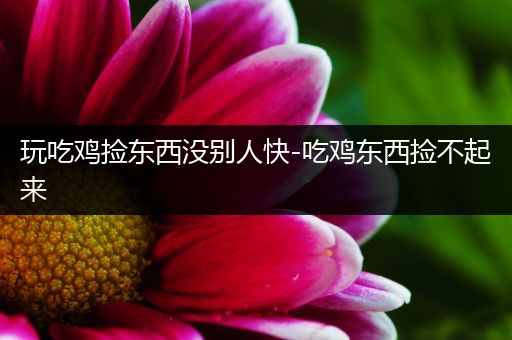 玩吃鸡捡东西没别人快-吃鸡东西捡不起来
