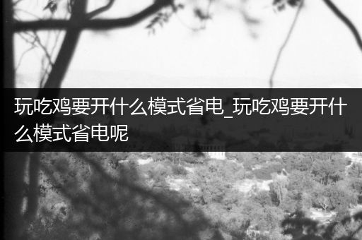 玩吃鸡要开什么模式省电_玩吃鸡要开什么模式省电呢