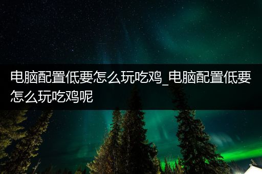 电脑配置低要怎么玩吃鸡_电脑配置低要怎么玩吃鸡呢