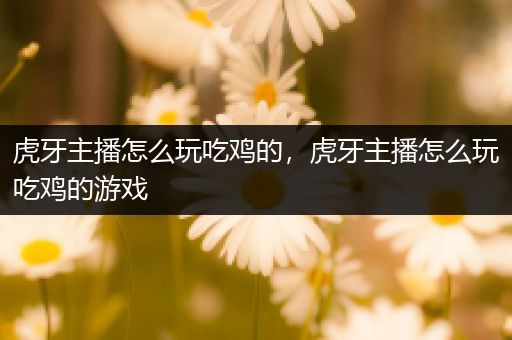 虎牙主播怎么玩吃鸡的，虎牙主播怎么玩吃鸡的游戏