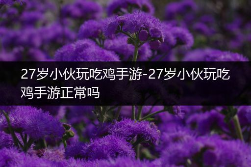27岁小伙玩吃鸡手游-27岁小伙玩吃鸡手游正常吗