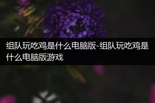 组队玩吃鸡是什么电脑版-组队玩吃鸡是什么电脑版游戏