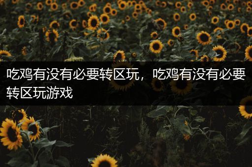 吃鸡有没有必要转区玩，吃鸡有没有必要转区玩游戏