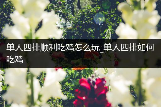 单人四排顺利吃鸡怎么玩_单人四排如何吃鸡