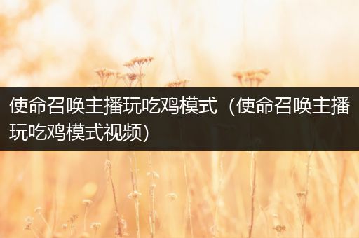 使命召唤主播玩吃鸡模式（使命召唤主播玩吃鸡模式视频）