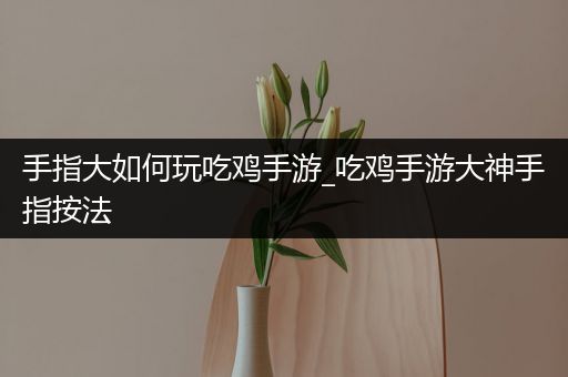 手指大如何玩吃鸡手游_吃鸡手游大神手指按法