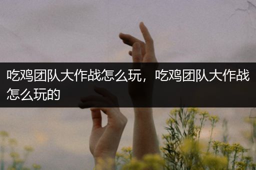 吃鸡团队大作战怎么玩，吃鸡团队大作战怎么玩的