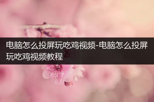 电脑怎么投屏玩吃鸡视频-电脑怎么投屏玩吃鸡视频教程