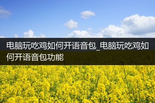 电脑玩吃鸡如何开语音包_电脑玩吃鸡如何开语音包功能
