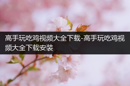 高手玩吃鸡视频大全下载-高手玩吃鸡视频大全下载安装