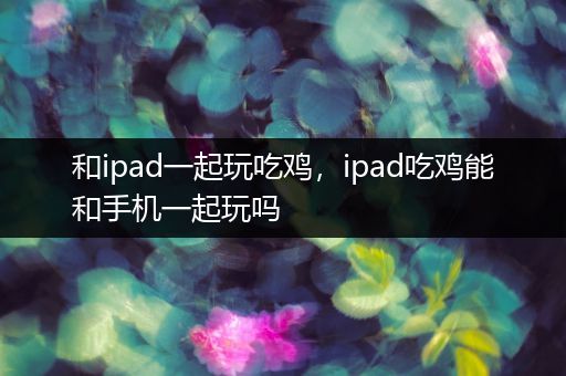 和ipad一起玩吃鸡，ipad吃鸡能和手机一起玩吗
