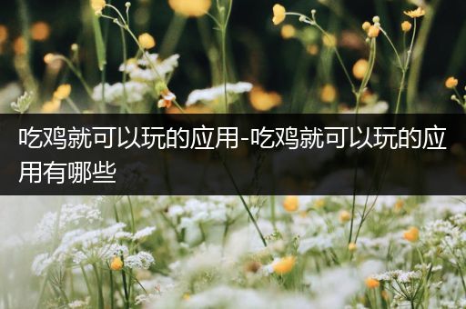吃鸡就可以玩的应用-吃鸡就可以玩的应用有哪些
