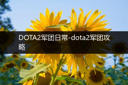 DOTA2军团日常-dota2军团攻略
