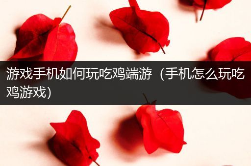 游戏手机如何玩吃鸡端游（手机怎么玩吃鸡游戏）