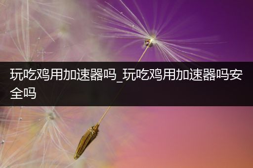玩吃鸡用加速器吗_玩吃鸡用加速器吗安全吗